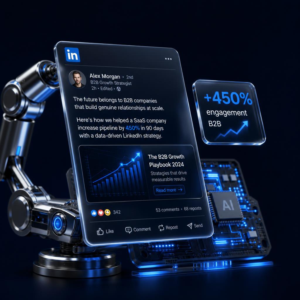INDUSync — ghostwriting LinkedIn pour PME industrielles : post LinkedIn et robotique 3D
